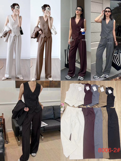 Double Breasted Waistcoat With Trousers Sets